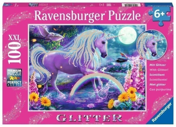 Puzzle Zářící jednorožec 100 dílků