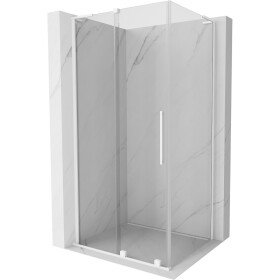 MEXEN/S - Velar L sprchový kout, posuvné dveře 120 x 100, transparent, bílá 871-120-100-03-20