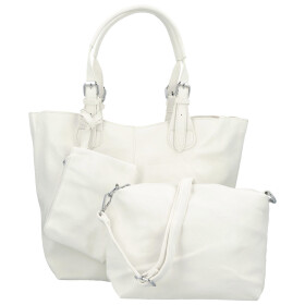 Trendy dámský koženkový set kabelek Catia, bílý