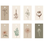 Ib Laursen Papírový štítek Flower Designs – set 8 ks, multi barva, papír