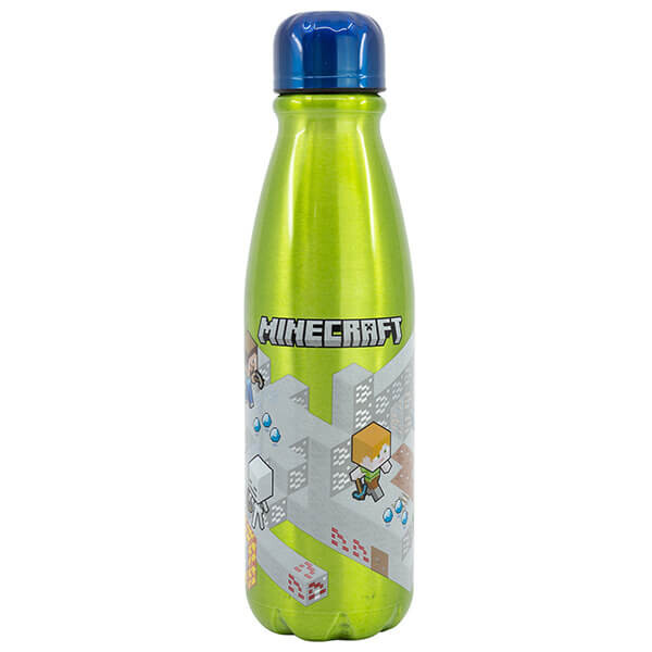 Minecraft hliníková lahev na pití se šroubovacím uzávěrem - 600 ml