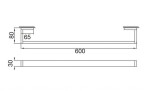 STEINBERG - 460 Držák ručníků, délka 60 cm, matná černá 460 2600 S