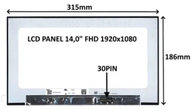 14" SIL LCD panel 30pin bez úchytů / LCD panel pro notebook / FHD 1920x1080 / IPS matný (77042909)