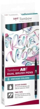 Tombow ABT Dual Pen Brush Sada oboustranných štětcových fixů - Vintage colours 6 ks