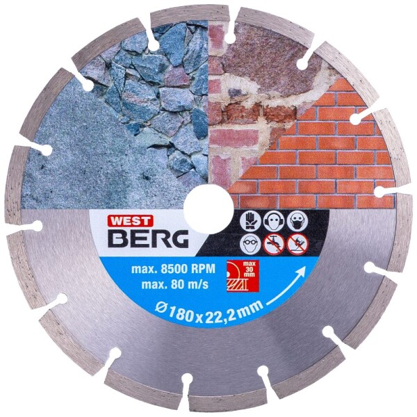 Kotouč diamantový, segmentový, 180mm, 22,2mm