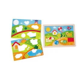 Hape Puzzle - Slunečné údolí 3v1