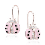 LUNICA Stříbrné náušnice RŮŽOVÁ BERUŠKA 0996