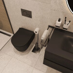 WC závěsné SAT Brevis včetně prkénka softclose, 48 cm, černý SATBRE010RREXPBKM SATBRE010RREXPBKM