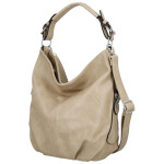 Stylová dámská koženková kabelka na rameno Tripa, tmavě béžová