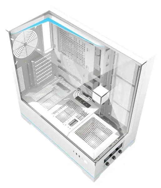 DarkFlash DY450 bílá / ATX / bez ventilátorů / 2x USB-A 1x USB-C / průhledná bočnice / bez zdroje (DY450 White)