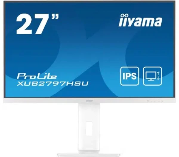 27" IIYAMA ProLite XUB2797HSU-W2 bílá / IPS / 1920x1080 / 16:9 / 1ms / 1000:1 / 300cd / repro / HDMI / DP (XUB2797HSU-W2)