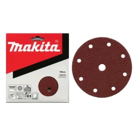Makita P-31918 / Brusný papír na dřevo | kov | kámen / Zrnitost K40 / Průměr 150 mm / 9 otvorů / 10 ks (P-31918)