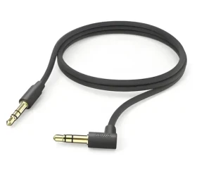 Hama AUX kabel jack - jack 90° černá / Audio kabel / 3,5 mm / 1 m