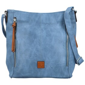 Stylová dámská koženková crossbody kabelka Samer, džínově modrá