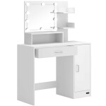 DBA Toaletní stolek Jocelyn bílá 90x38x137cm LED