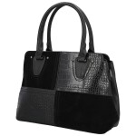 Módní dámská koženková kabelka do ruky Rosen, černá