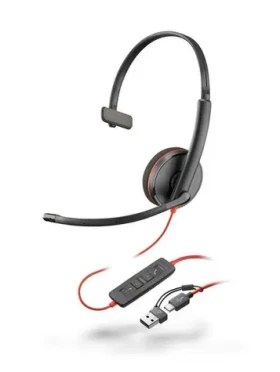 Poly 8X214AA Blackwire 3210 černá / Náhlavní souprava / mikrofon / jedno sluchátko / USB-C/A (8X214AA)