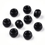 Akrylové korálky - pony beads - černé - 6 x 9 mm - 10 ks