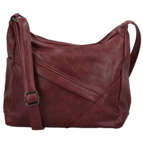Trendy dámská koženková crossbody kabelka Riva, vínová