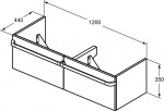 IDEAL STANDARD Skříňka pod dvojumyvadlo lesklá bílá R4305WG