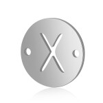 Mezidíl z titanové oceli - placička s písmenem A - Z - 12 x 12 x 0,8 mm - 1 ks Písmena: N