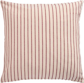 Ib Laursen Povlak na polštář Holly Red Woven Stripes 50 x 50 cm, červená barva, textil