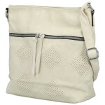 Trendy dámská koženková crossbody kabelka Felisia, krémová