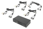 Digitus DS-12880 černá / KVM switch / 4 porty / HDMI 4K / USB 2.0 hub / audio (DS-12880)