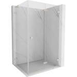 MEXEN/S - Lunar-F L sprchový kout skládací dveře pravá 80 x 70, transparent, nikl kartáčovaný 836L-080-070-97-00-P