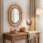 REA - Nástěnné zrcadlo Boho 57CM QDJ5749 HOM-02819