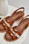 Zazoo 40382 Dámské kožené sandály hnědé 36