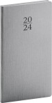 Diář 2024: Capys - stříbrný, kapesní, 9 × 15,5 cm