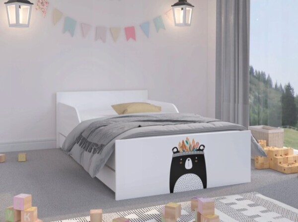 DumDekorace Univerzální dětská postel s krásným medvědem 180 x 90 cm
