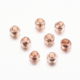 Zamačkávací rokajl - 2,0 mm x 1,2 mm - růžově zlatý - 1 g
