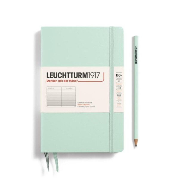 Leuchtturm1917 Zápisník Mint Green Paperback B6+ linkovaný