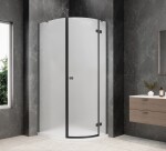POLYSAN - GLOBE GUN METAL čtvrtkruhový sprchový kout 800x1000, matné sklo, pravé GB2810MRGM