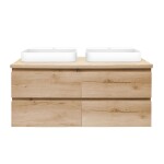 Koupelnová skříňka s umyvadlem a krycí deskou SAT B-Way 119x50x45 cm dub medový mat BWAY2120OAKDESKU BWAY2120OAKDESKU