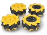 Robotická Mecanum kola 60 mm – sada 4 všesměrných kol, žlutá (6.7 mm náboj)