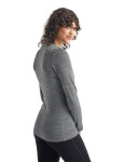 Dámské merino tričko s dlouhým rukávem ICEBREAKER Wmns 200 Oasis LS Crewe, Gritstone Heather velikost: XL
