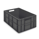 Euro přepravka ekonomická, 600x400x240 mm, 100% recyklovaná, šedá