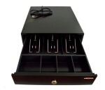 Virtuos pokladní zásuvka mikro EK-300C, 9V-24V, s kabelem 24V, pořadač 3/4, černá