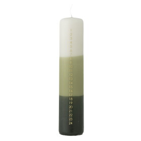Bloomingville Adventní svíčka Dip Dye Green, zelená barva, vosk