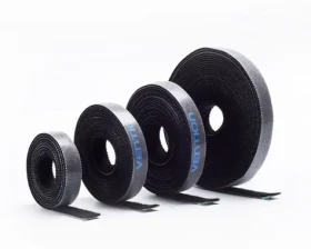 Vention stahovací páska na suchý zip 5 m černá / Stahovací páska / Nylon / Šířka 11 mm (KAABJ)