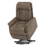 Polohovací křeslo, elektrické zabudované ovládání, hnědá, látka vintage, TV-Q8575 BR3