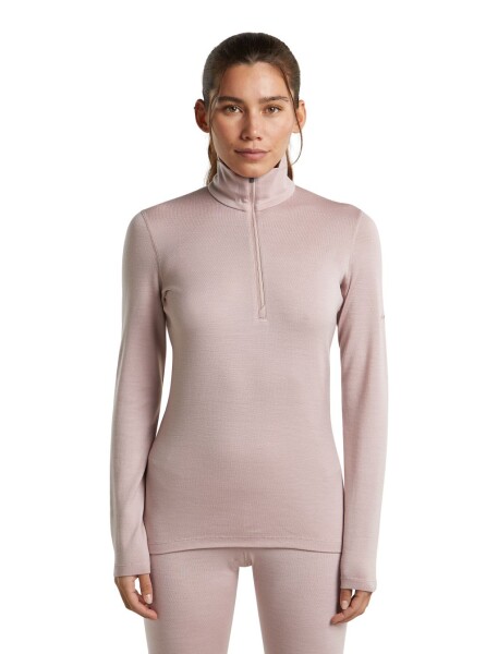 Dámské merino triko dlouhý rukáv, 1/2 zip ICEBREAKER Wmns 260 Tech LS Half Zip, Pink Quartz velikost: M