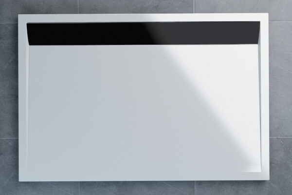 SanSwiss WIA 80 090 06 04 Sprchová vanička obdélníková 80×90 cm bílá, kryt černý matný, skládá se z WIA 80 090 04 a BWI 090 06 04