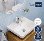 GROHE - Euro Ceramic Umývátko 45x39 cm, s přepadem, otvor pro baterii, alpská bílá 102435SH00