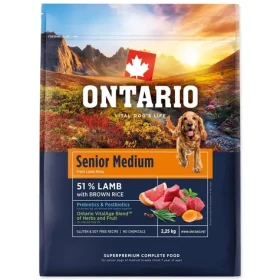 Ontario Senior Medium Lamb Brown Rice 2.25kg / Granule pro starší psy (214-13123)