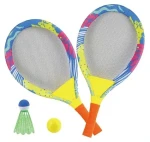 Dětská sada na tenis a badminton 2v1 / Sportovní sada / 2x raketa / míček / košíček / od 3 let