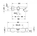 DURAVIT - Wave Termostatická vanová baterie, matná černá WA5220000046